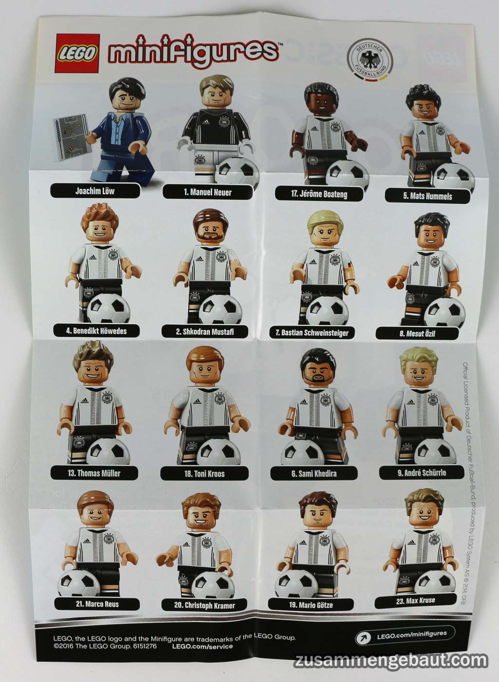 Fußball die Mannschaft 2016 EM LEGO MiniFigur 71014 Kroos Müller Höwedes usw 