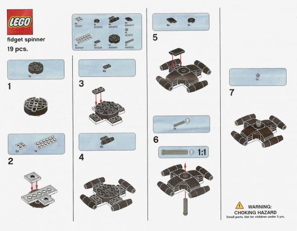 Offizielle LEGO Fidget Spinners: Anleitungen - zusammengebaut