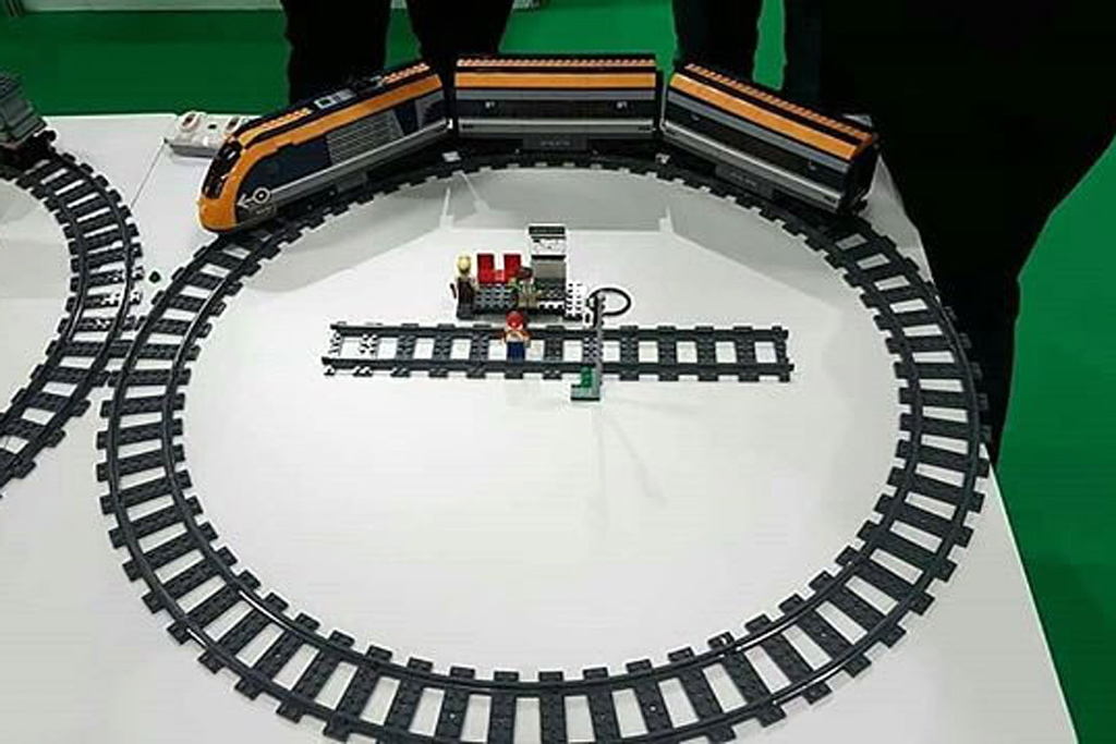 2-Fach Weiche kompatibel mit Lego Train Eisenbahn 60197 60198 