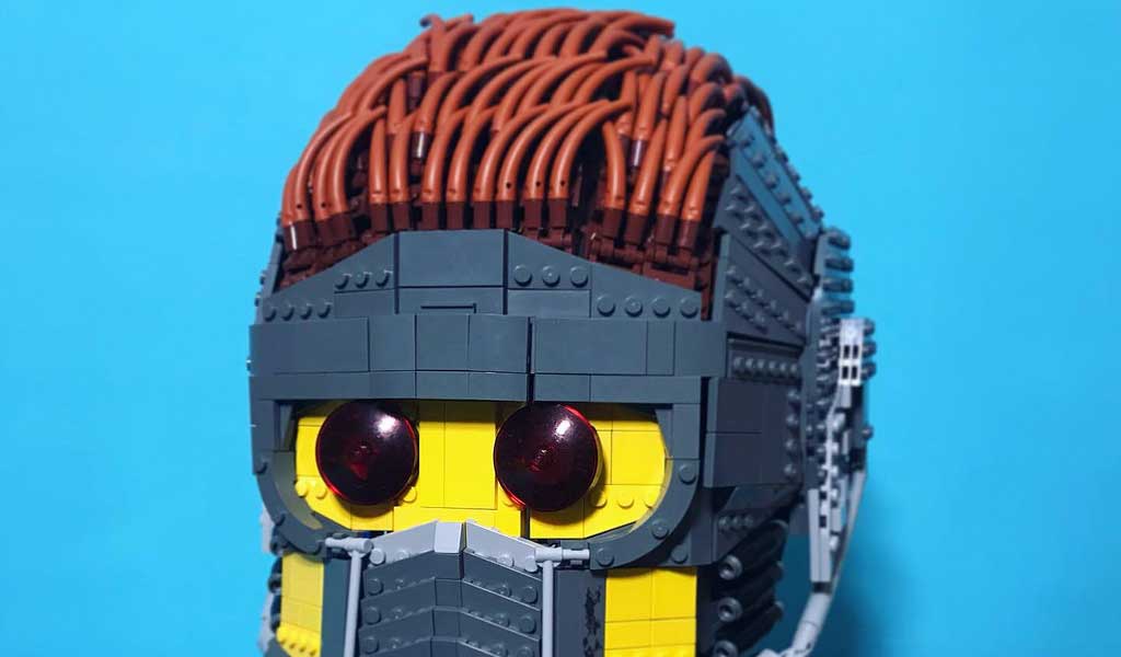 Lego Wearable Star-Lord Helmet by Brickatecture moc industries