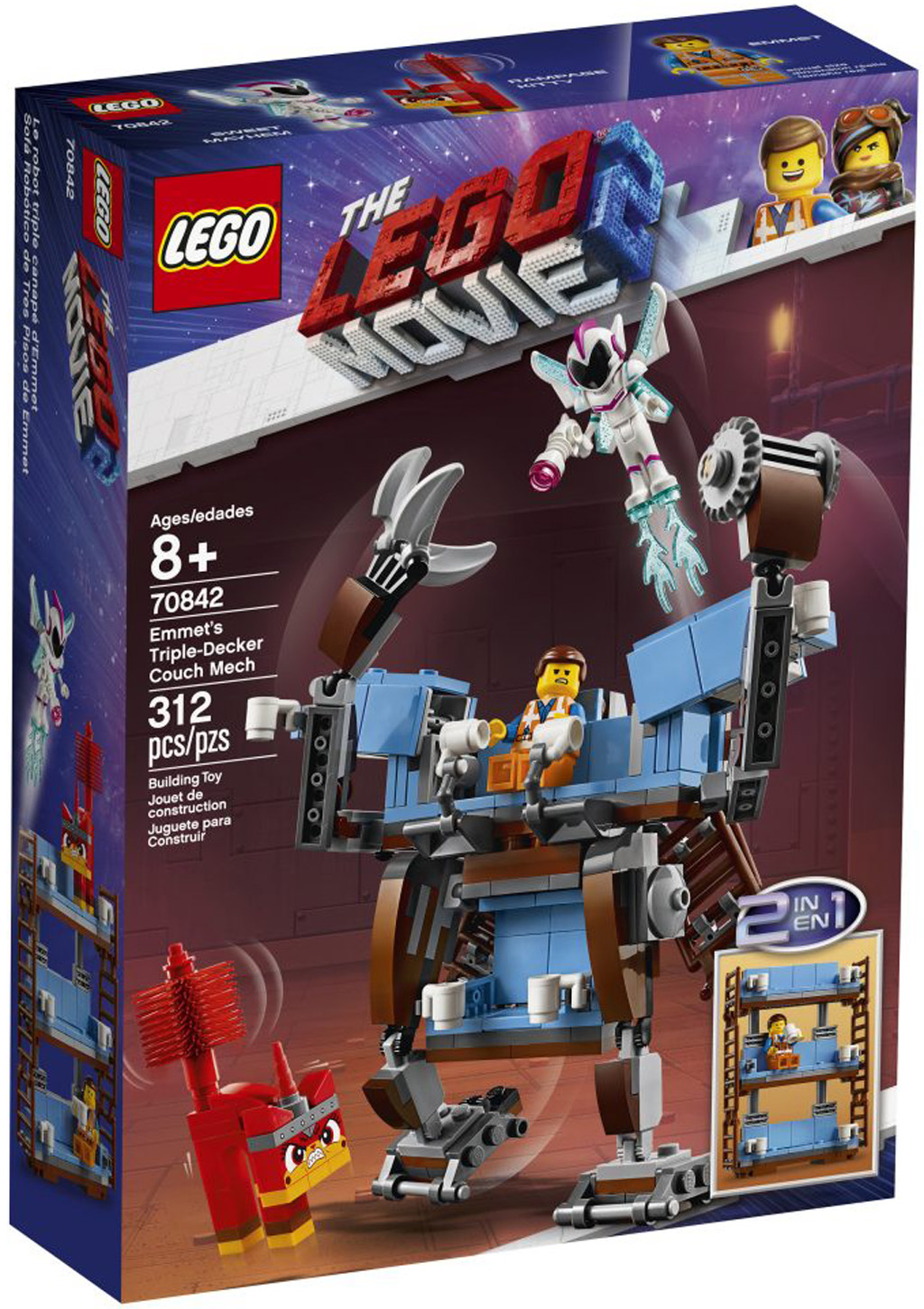 LEGO-MOVIE-2-Emmets-Triple-Decker-Couch-Mech-Box-70842 zusammengebaut.com