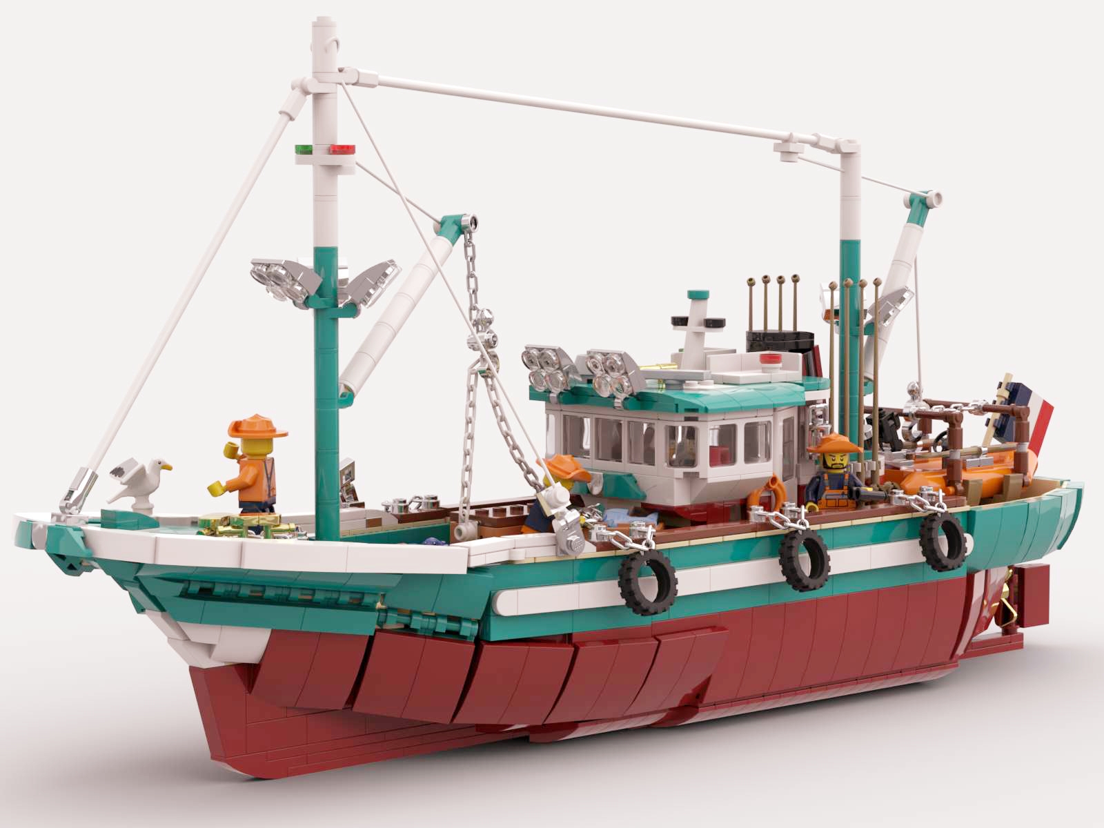 LEGO Minifigur Fisherman vom Kutter Fischer Leute vom Fischkutter Ozean Meer 