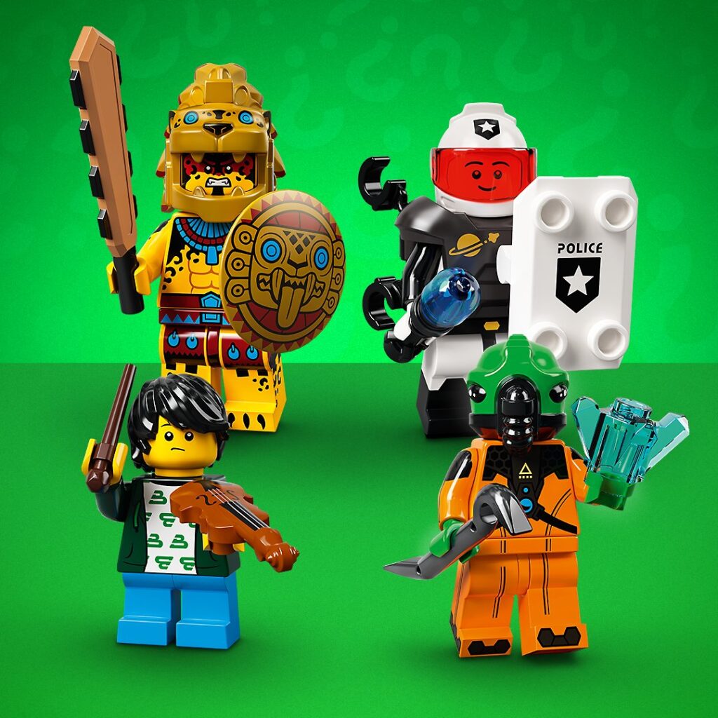 Vier verschiedene LEGO Minifiguren aus 71029 Serie 21