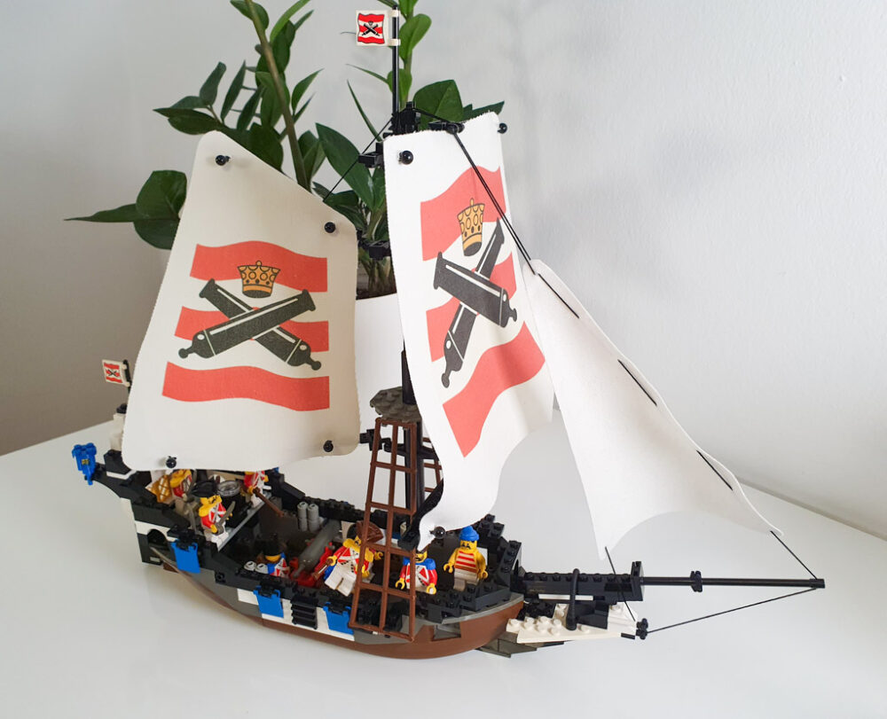 Lego Schiff Piraten Segel weiß-rote Streifen 7075 