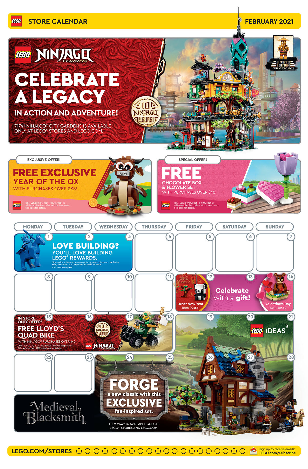 LEGO Store Aktionen in den USA: Februar 2021