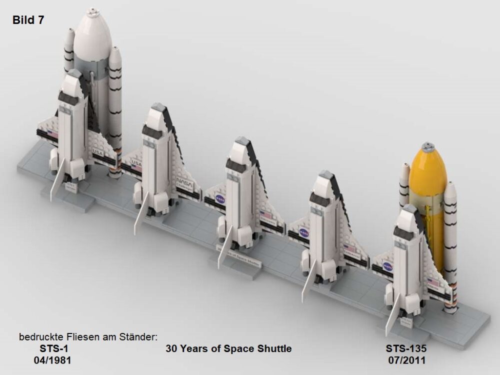 Mein LEGO MOC: Space Shuttle Projekt 1981 – 2011 mit allen eingesetzten Orbitern