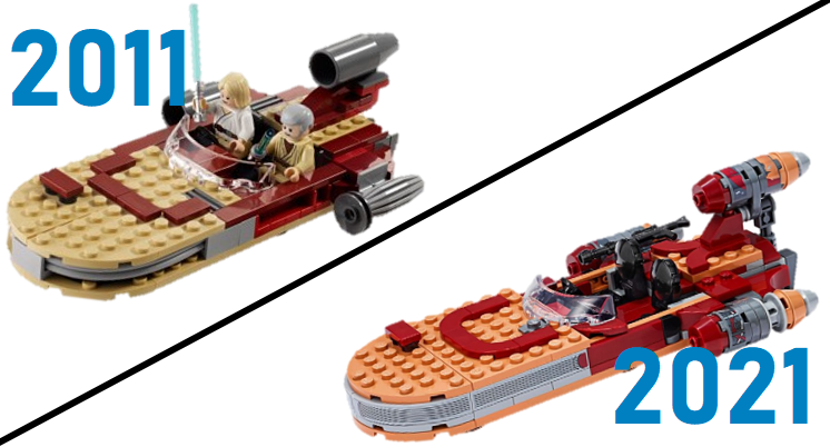 Zwei LEGO Landspeeder im Vergleich