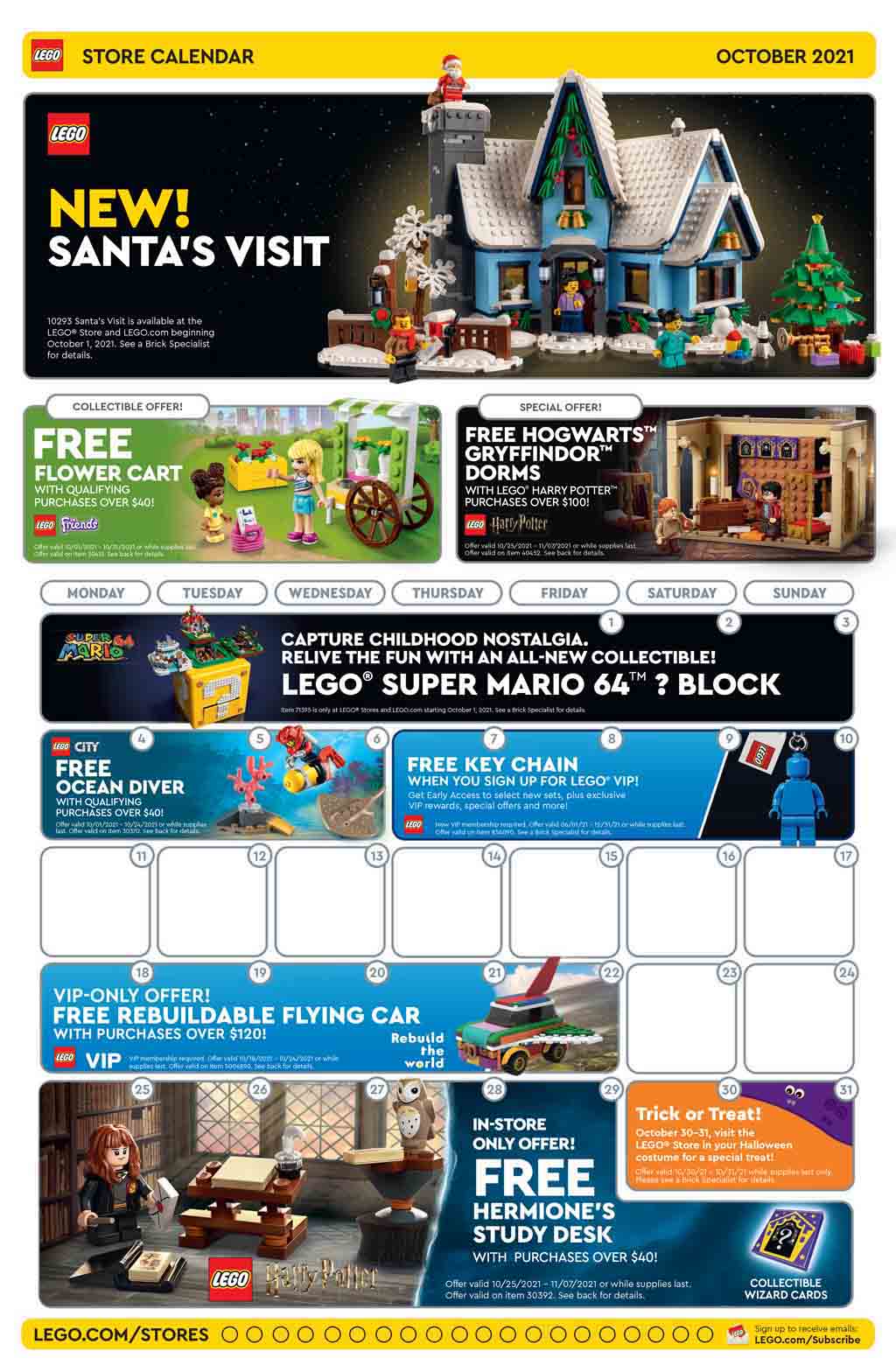 LEGO US Store Kalender Oktober 2021
