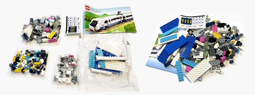 LEGO Creator 40518 Hochgeschwindigkeitszug - Die Steine