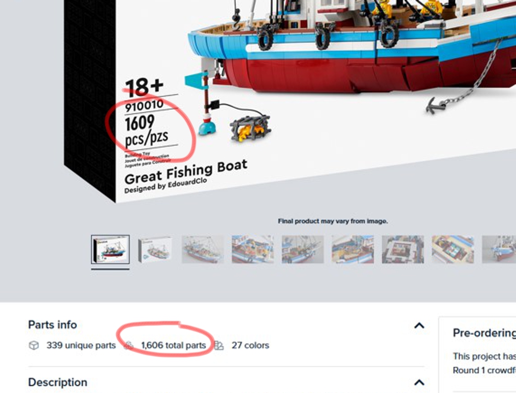 LEGO Bricklink Designer Program 910010 Great Fishing Boat im