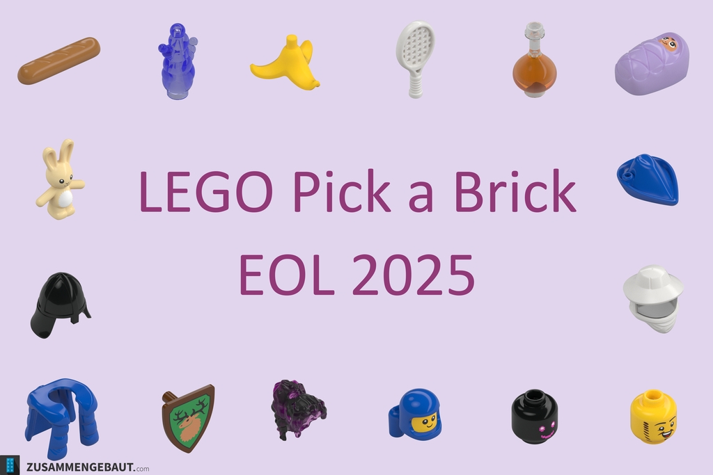 Pick a Brick EOL 2025: Minifiguren-Köpfe, Haare, Helme und Accessoires