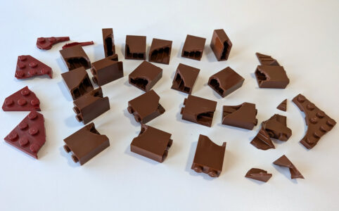 Zerbrochene LEGO Steine