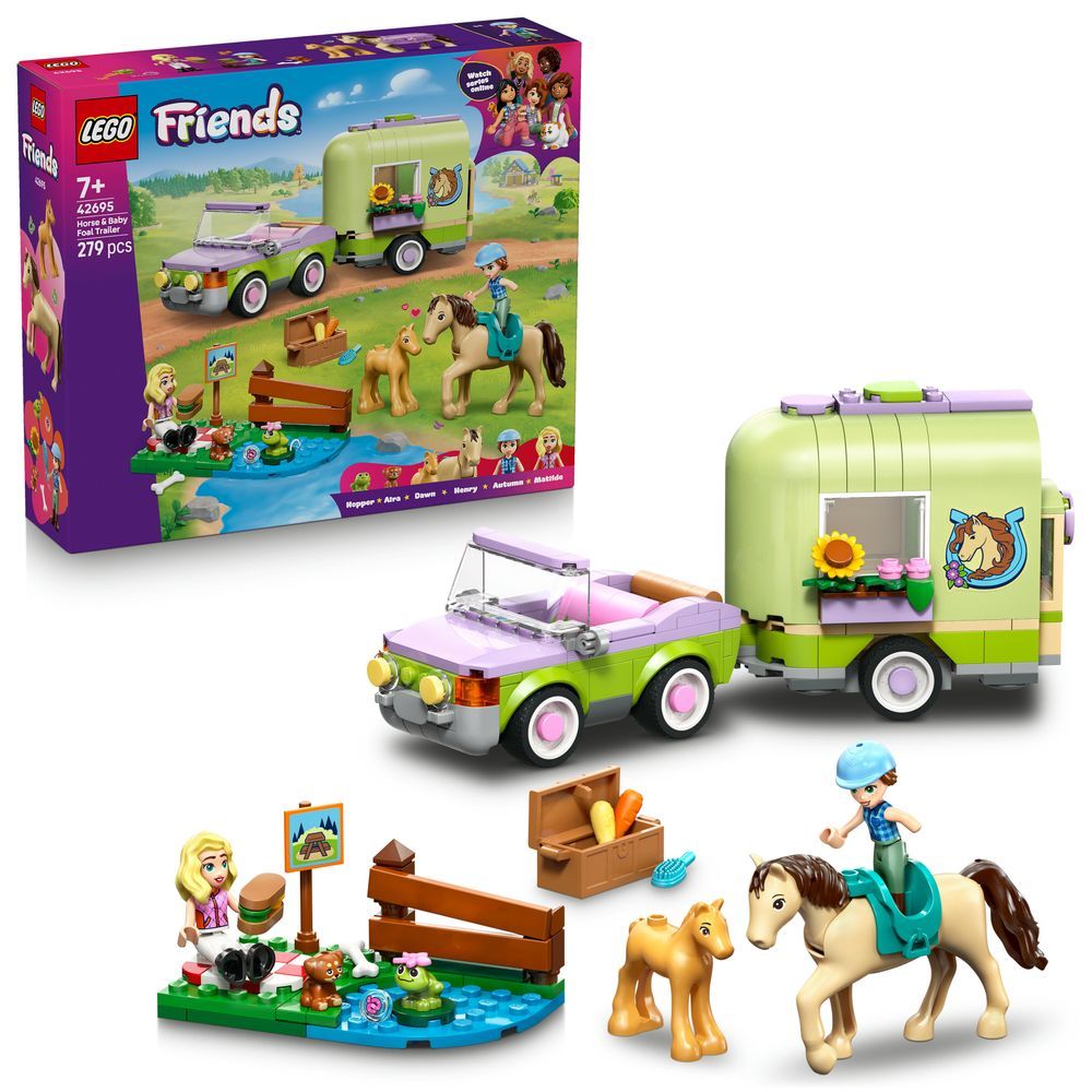 LEGO Friends 42695 Pferd und Fohlen mit Pferdeanhänger