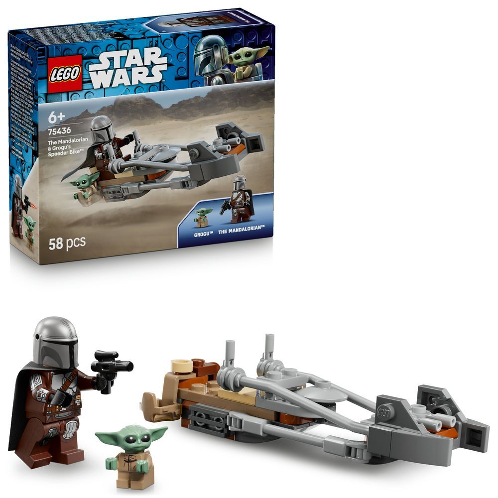 LEGO Star Wars 75436 Der Mandalorianer und Grogu auf ihrem Speeder Bike
